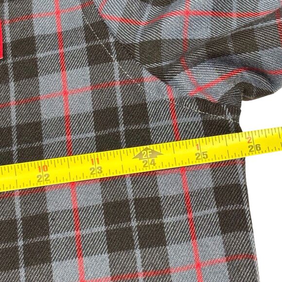 RSVLTS Flannel Shirt Shacket Mens XXL Gray Black Red Plaid Dare Mighty Things - Picture 8 of 11
